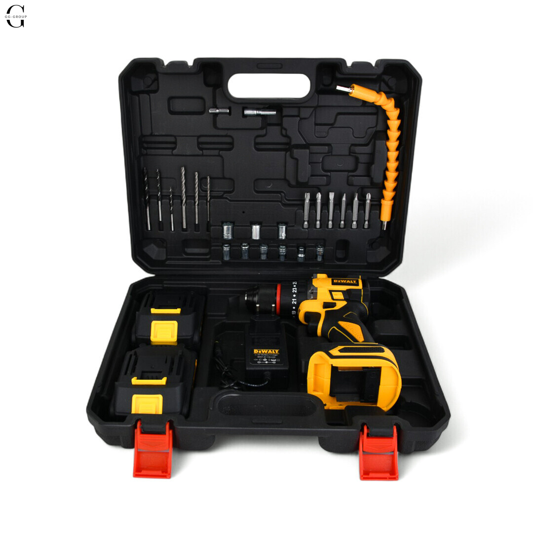 Шуруповерт DeWALT 36V Безщітковий + 2 АКБ 2Ah + Металевий патрон + Набір інструментів 